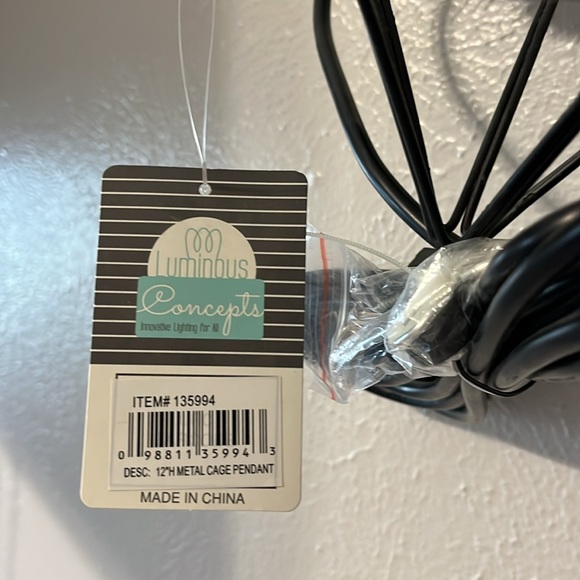 Black Metal Cage Pendant Light - Picture 6 of 6